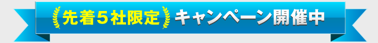 先着5社限定、キャンペーン開催中